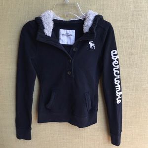 Abercrombie kids hoodie with Sherpa lining accent